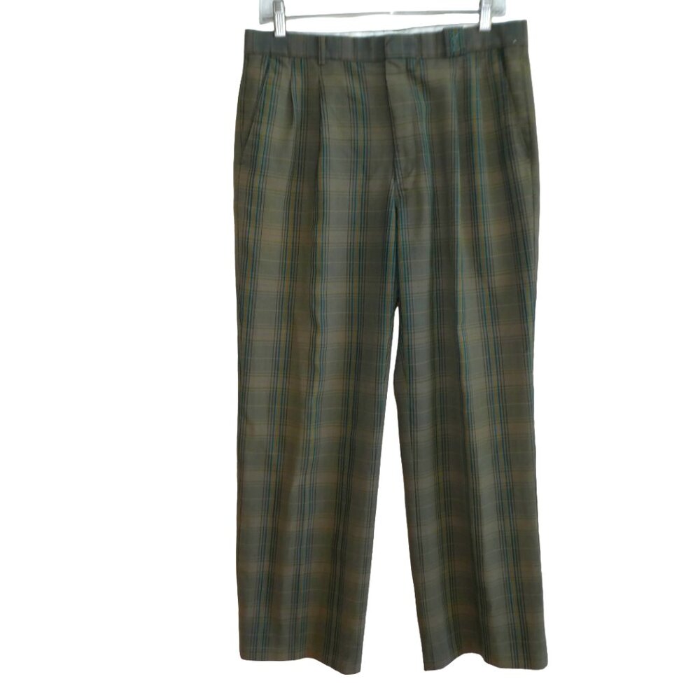 32x28 Ysl Yves Saint Laurent Pour Homme Plaid Tro… - image 1